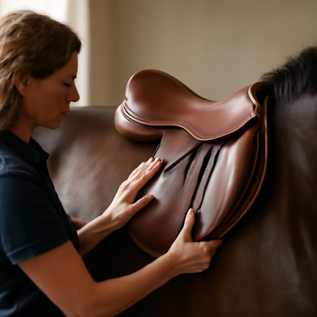 Test d'ajustement de selle sans sangle sur le dos