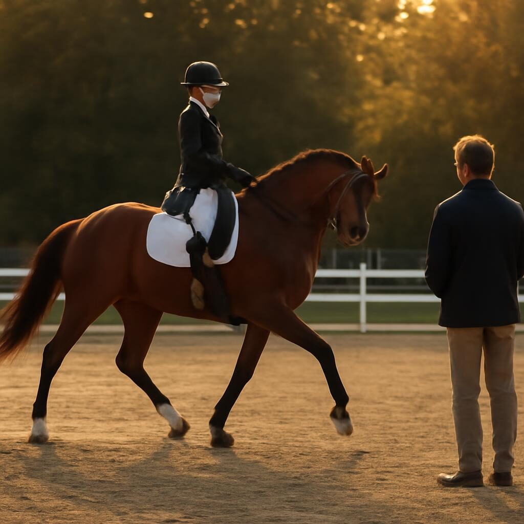 Cercle precis en carriere de dressage